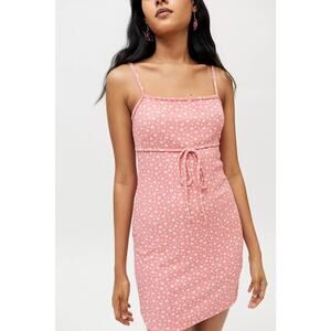 Urban Outfitters Y2K Ditzy Pink Floral Mini Dress Size Small Bodycon Coquette